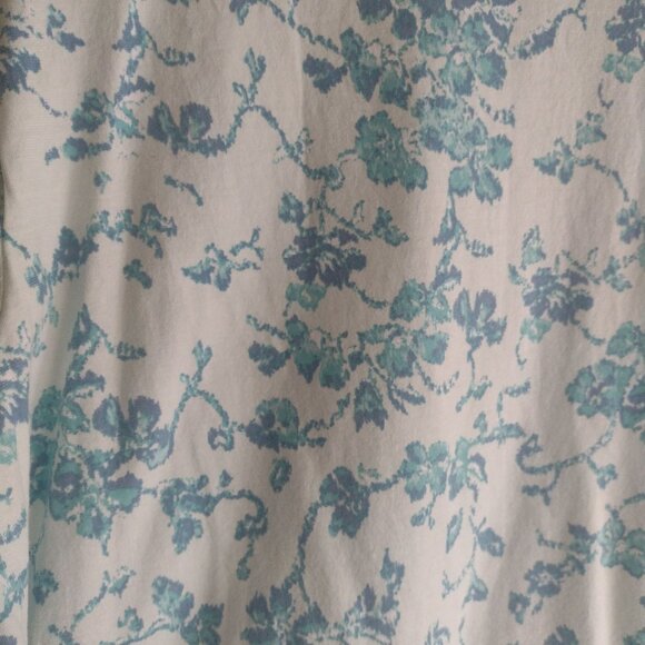 Garnet Hill Green Floral Organic Cotton T Shirt XL Lightweight Loungewear Top - Picture 6 of 9